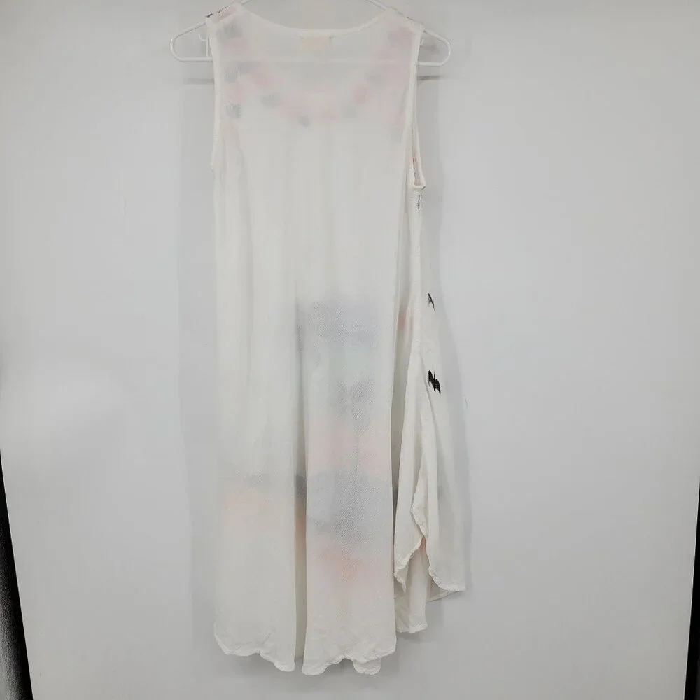 Ashley Taylor Multicolor Trapeze Flowy‎ Palm Tree Printed Swim Cover Up Dress